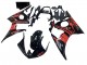 Yamaha YZF R6S Motorrad Verkleidung 2006-2009 - Glanzendes Schwarz Rot