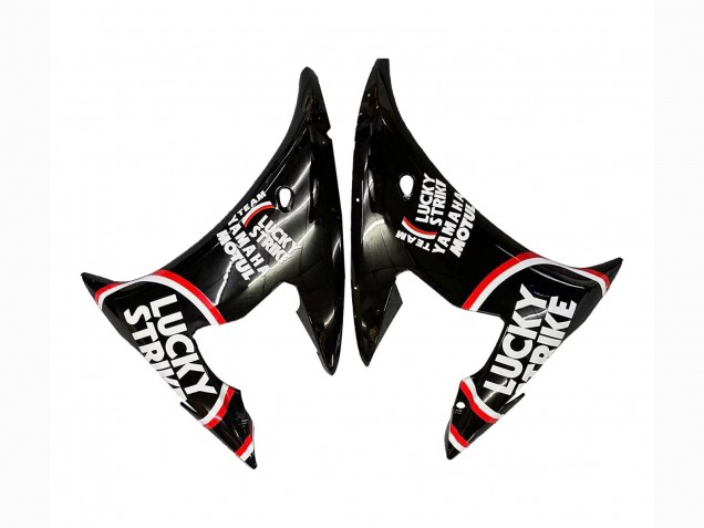 Yamaha YZF R6S Motorrad Verkleidung 2006-2009 - Glanzendes Schwarz Rot Weiss Lucky Strike Motul