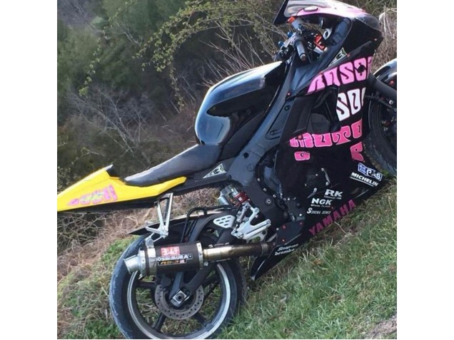 Yamaha YZF R6S Motorrad Verkleidung 2006-2009 - Gelb Rosa Glanzendes Schwarz Rossi Repsol 46