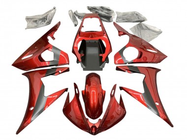 Yamaha YZF R6S Motorrad Verkleidung 2006-2009 - Rot Matt Schwarz