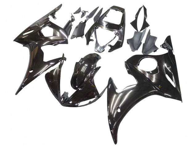 Yamaha YZF R6S Motorrad Verkleidung 2006-2009 - Glanzendes Schwarz