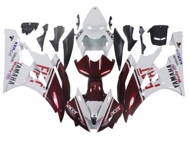 Yamaha YZF 600 R6 Motorrad Verkleidung 2006-2007 - Weiss Kastanienbraun Rot Fiat Acer Yamalube