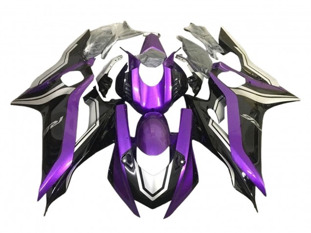 Yamaha YZF 600 R6 Motorrad Verkleidung 2017-2025 - Silber Lila Glanzendes Schwarz