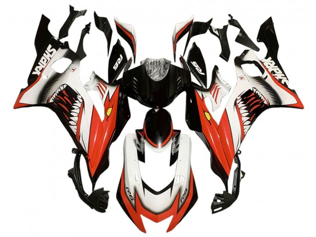 Yamaha YZF 600 R6 Motorrad Verkleidung 2017-2025 - Weiss Rot Schwarz Hai