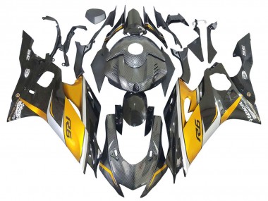 Yamaha YZF 600 R6 Motorrad Verkleidung 2017-2023 - Gold Schwarz Carbonfaser