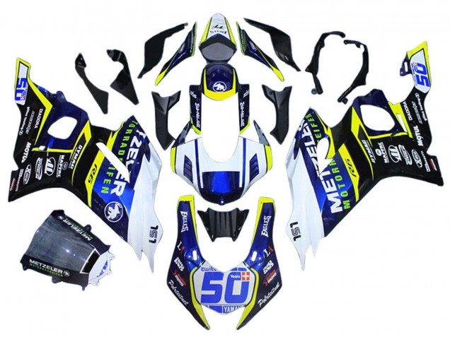 Yamaha YZF 600 R6 Motorrad Verkleidung 2017-2025 - Weiss Gelb Blau