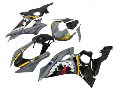Yamaha YZF 600 R6 Motorrad Verkleidung 2017-2023 - Grau Gelb Glanzendes Schwarz Hai
