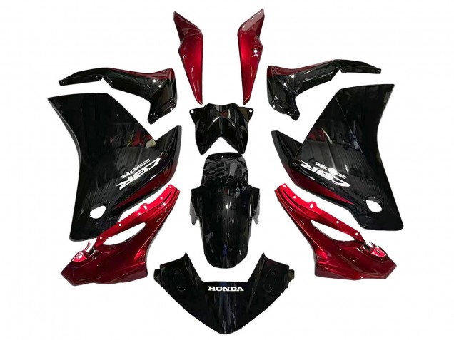 Honda CBR250RR Motorrad Verkleidung 2011-2015 - Glanzendes Schwarz Rot