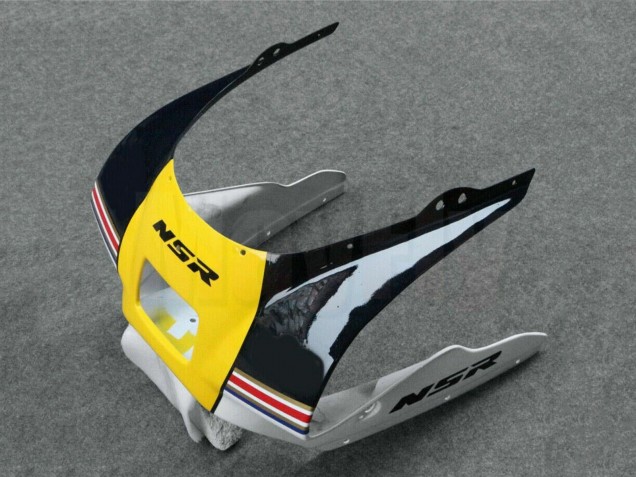 Honda NSR250R Motorrad Verkleidung 1988-1989 - Weiss Gelb Gold Glanzendes Schwarz