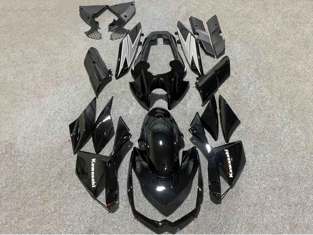 Kawasaki Z1000 Motorrad Verkleidung 2010-2013 - Glanzendes Schwarz Weiss