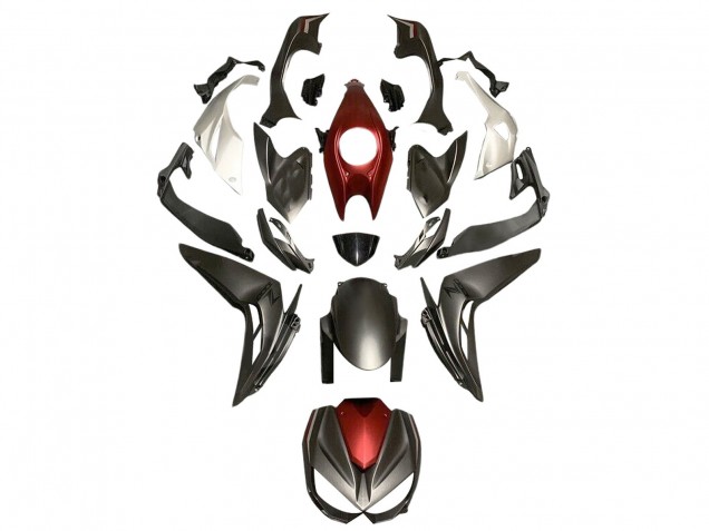 Kawasaki Z1000 Motorrad Verkleidung 2014-2019 - Silber Rot Matt Schwarz