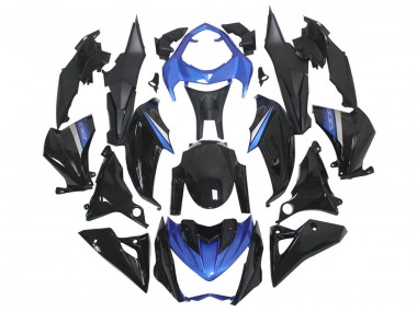 Kawasaki Z1000 Motorrad Verkleidung 2014-2019 - Blau Glanzendes Schwarz