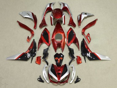 Kawasaki Z1000 Motorrad Verkleidung 2014-2019 - Rot Silber Schwarz