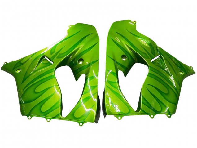 Kawasaki ZX9R Motorrad Verkleidung 2000-2001 - Grun Flamme