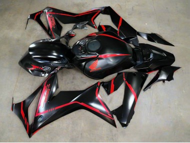 Honda CBR650R Motorrad Verkleidung 2019-2020 - Glanzendes Schwarz Rot Streifen