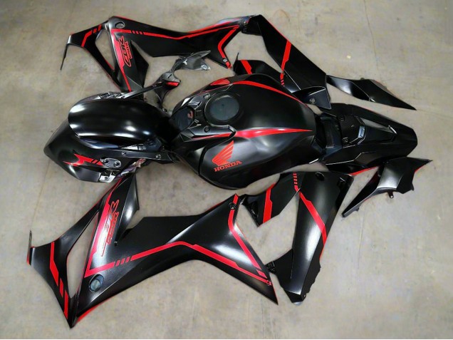 Honda CBR650R Motorrad Verkleidung 2019-2020 - Glanzendes Schwarz Rot Streifen