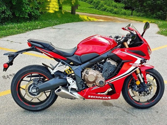 Honda CBR650R Motorrad Verkleidung 2021-2023 - Rot Weiss Schwarz Streifen