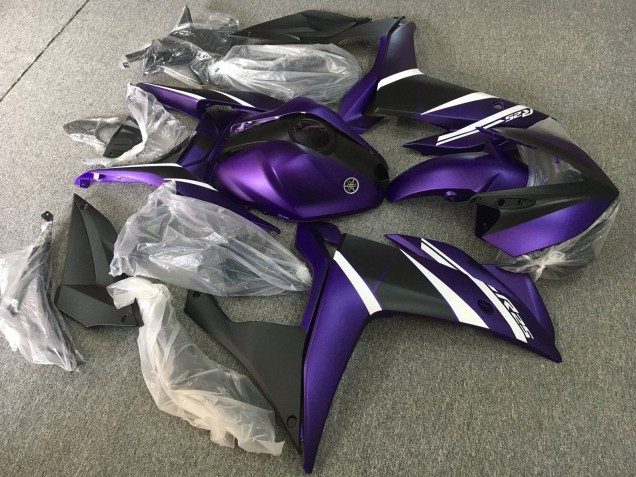 Yamaha YZF R3/R25 Motorrad Verkleidung 2015-2018 - Weiss Lila Matt Schwarz