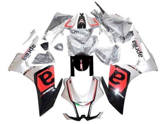 Aprilia RSV4 1000 Motorrad Verkleidung 2009-2015 - Silber Schwarz Rot