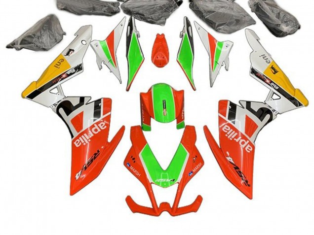 Aprilia RSV4 1000 Motorrad Verkleidung 2009-2015 - Rot Grun Weiss Gelb