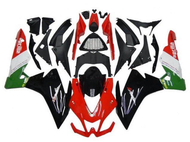 Aprilia RSV4 1000 Motorrad Verkleidung 2009-2015 - Rot Schwarz Grun Weiss