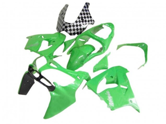 Kawasaki ZX9R Motorrad Verkleidung 2002-2003 - Grun Schwarz CheckeRot