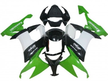 Kawasaki ZX10R Motorrad Verkleidung 2008-2010 - Grun Weiss Schwarz