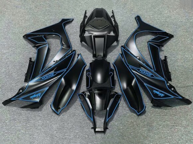Kawasaki ZX10R Motorrad Verkleidung 2011-2015 - Matt Schwarz Blau