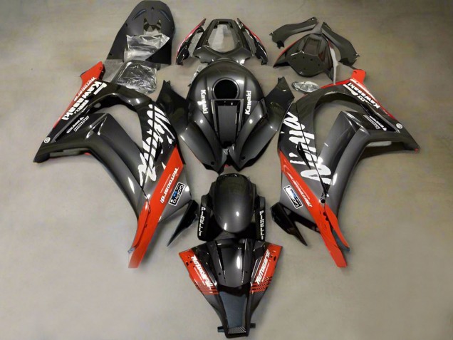Kawasaki ZX10R Motorrad Verkleidung 2011-2015 - Kunst Carbonfaser Rot Weiss