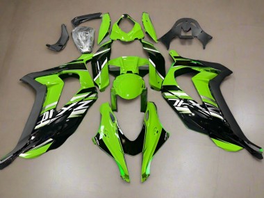 Kawasaki ZX10R Motorrad Verkleidung 2016-2020 - Grun Glanzendes Schwarz