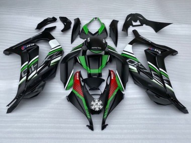 Kawasaki ZX10R Motorrad Verkleidung 2016-2020 - Matt Schwarz Grun Rot Weiss Schnee