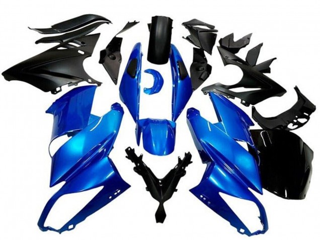 Kawasaki Ninja 650 EX650 Motorrad Verkleidung 2009-2011 - Blau Matt Schwarz