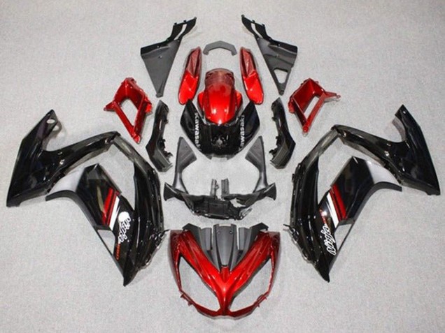 Kawasaki Ninja 650 EX650 Motorrad Verkleidung 2012-2016 - Rot Glanzendes Schwarz