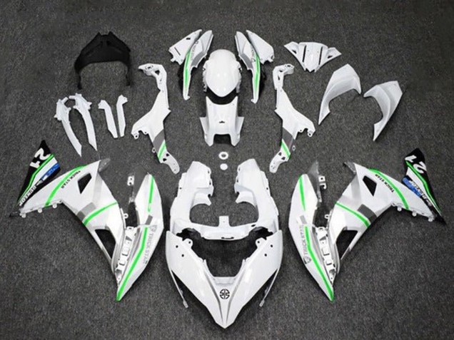 Kawasaki Ninja 650 EX650 Motorrad Verkleidung 2017-2019 - Weiss Silber Grun Blau