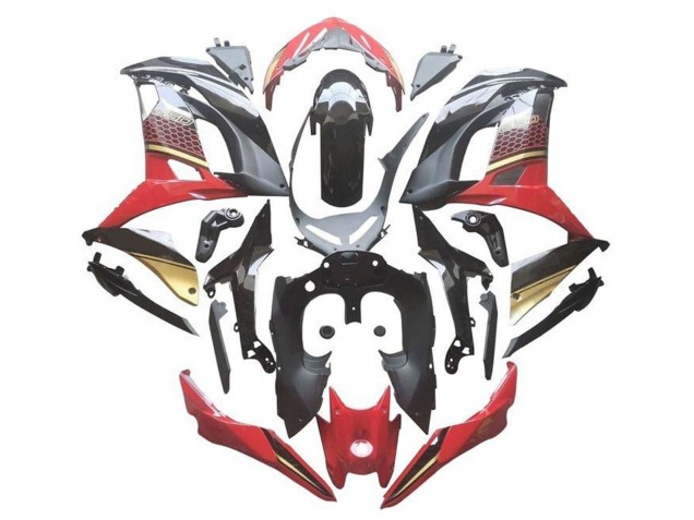 Kawasaki Ninja 650 EX650 Motorrad Verkleidung 2017-2019 - Rot Schwarz Gold