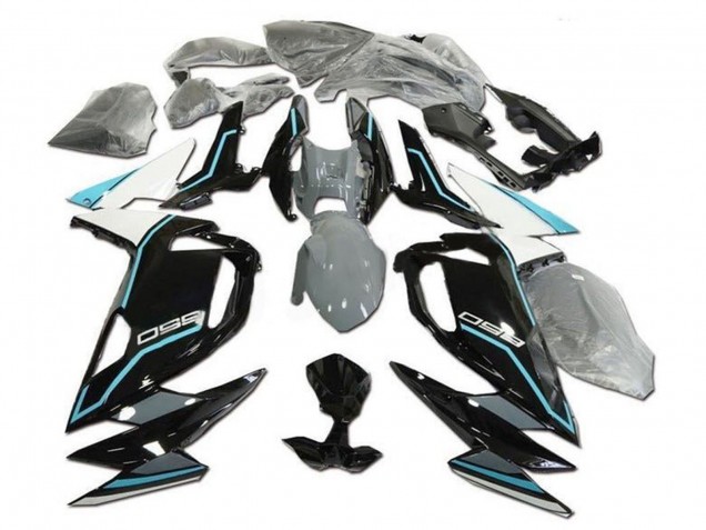 Kawasaki Ninja 650 EX650 Motorrad Verkleidung 2020-2026 - Weiss Blau Glanzendes Schwarz