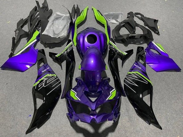 Kawasaki ZX25R ZX-25R Motorrad Verkleidung 2019-2025 - Lila Grun Glanzendes Schwarz