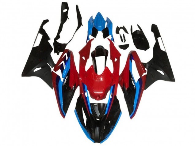 BMW S1000RR Motorrad Verkleidung 2015-2016 - Rot Blau Schwarz Streifen