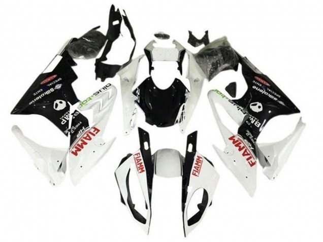 BMW S1000RR Motorrad Verkleidung 2015-2016 - Perl Weiss Schwarz Fiamm