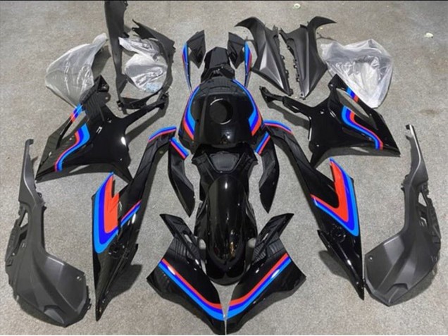 BMW S1000RR Motorrad Verkleidung 2019-2022 - Schwarz Doppel blau Rot