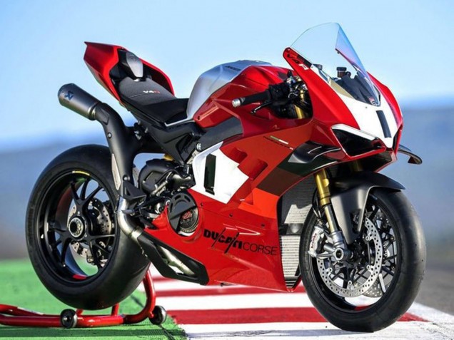 Ducati Panigale V4 V4S Motorrad Verkleidung 2022-2024 - Silber Weiss Rot Corse