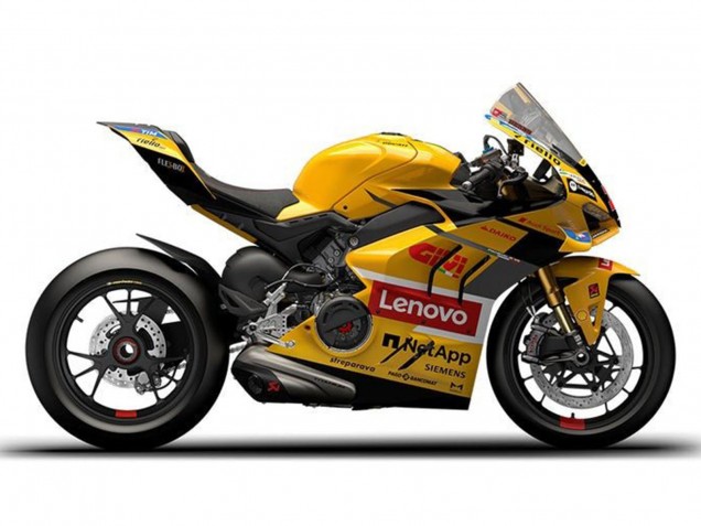 Ducati Panigale V4 V4S Motorrad Verkleidung 2022-2024 - Gelb Rot Lenovo