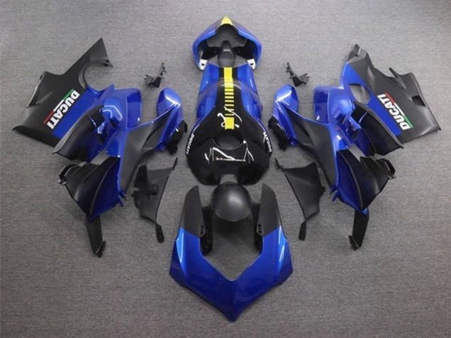 Ducati Panigale V4 V4S Motorrad Verkleidung 2020-2021 - Blau Gelb Matt Schwarz