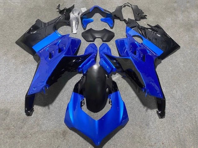 Ducati Panigale V4 V4S Motorrad Verkleidung 2020-2021 - Blau Glanzendes Schwarz