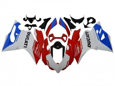 Ducati Panigale 1199 Motorrad Verkleidung 2011-2014 - Weiss Rot Blau