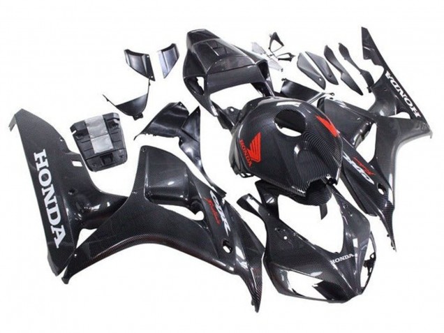 Honda CBR1000RR Motorrad Verkleidung 2006-2007 - Kunst Carbonfaser Rot Weiss