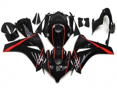 Honda CBR1000RR Motorrad Verkleidung 2008-2011 - Glanzendes Schwarz Rot Streifen