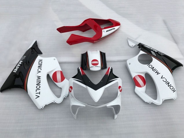 Honda CBR600 F4i Motorrad Verkleidung 2001-2003 - Weiss Rot Glanzendes Schwarz Konica Minolta