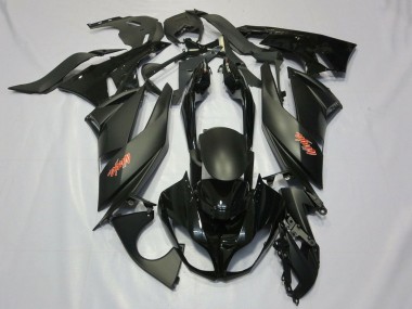 Kawasaki ZX6R Motorrad Verkleidung 2007-2008 - Matt Schwarz Schwarz Rot