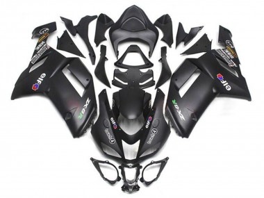 Kawasaki ZX6R Motorrad Verkleidung 2007-2008 - Matt Schwarz Elf